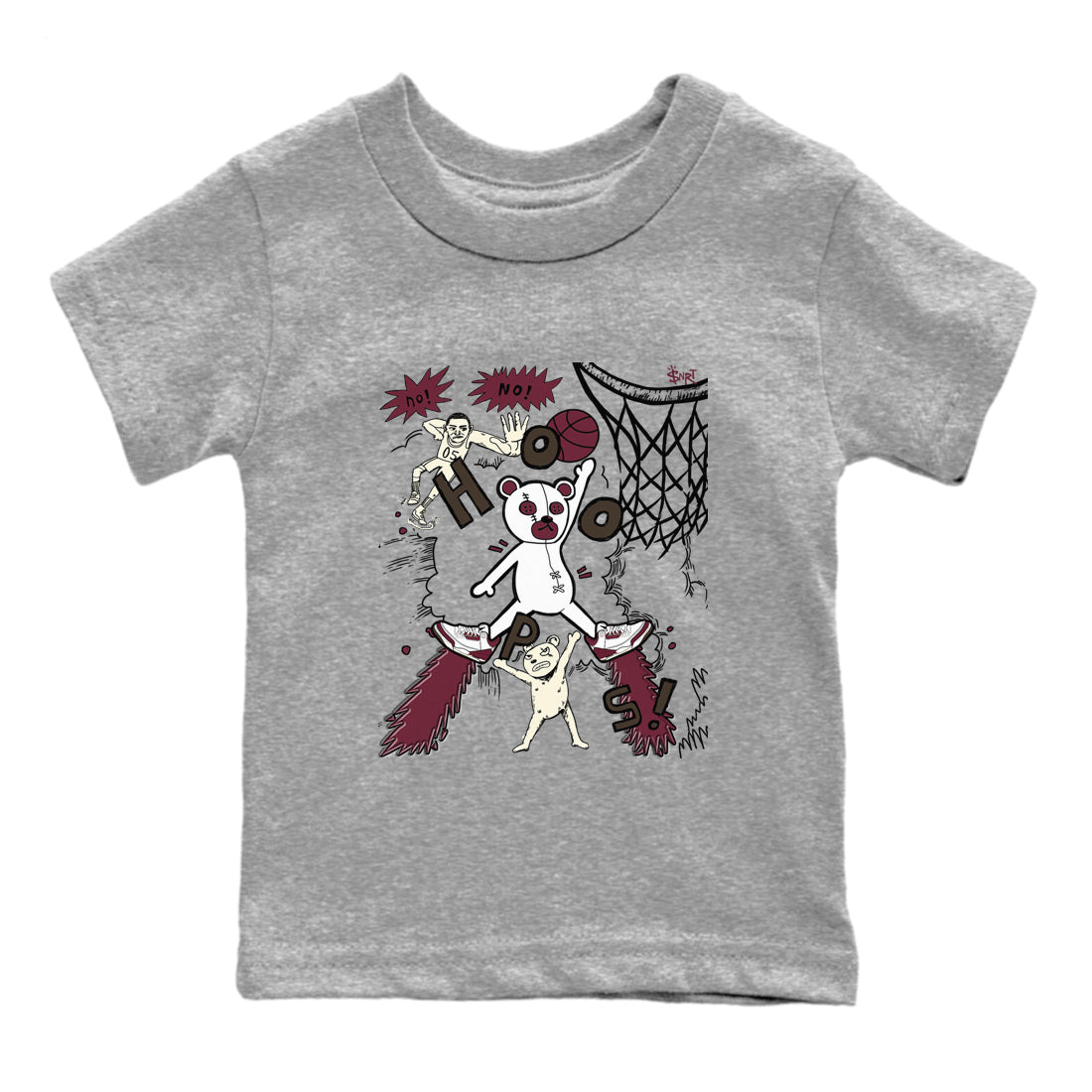 3s A Ma Maniere x Burgundy Crush shirts to match jordans Stop The Bear sneaker match teesA Ma Maniére x Air Jordan 3 "Burgundy Crush" SNRT Sneaker Tees streetwear brand Baby and Youth Heather Grey 2 cotton tee