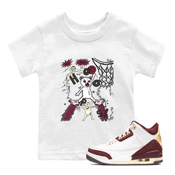 3s A Ma Maniere x Burgundy Crush shirts to match jordans Stop The Bear sneaker match teesA Ma Maniére x Air Jordan 3 "Burgundy Crush" SNRT Sneaker Tees streetwear brand Baby and Youth White 1 cotton tee