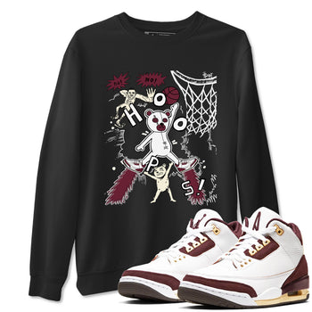 3s A Ma Maniere x Burgundy Crush shirts to match jordans Stop The Bear sneaker match teesA Ma Maniére x Air Jordan 3 "Burgundy Crush" SNRT Sneaker Tees streetwear brand Black 1 unisex cotton tee