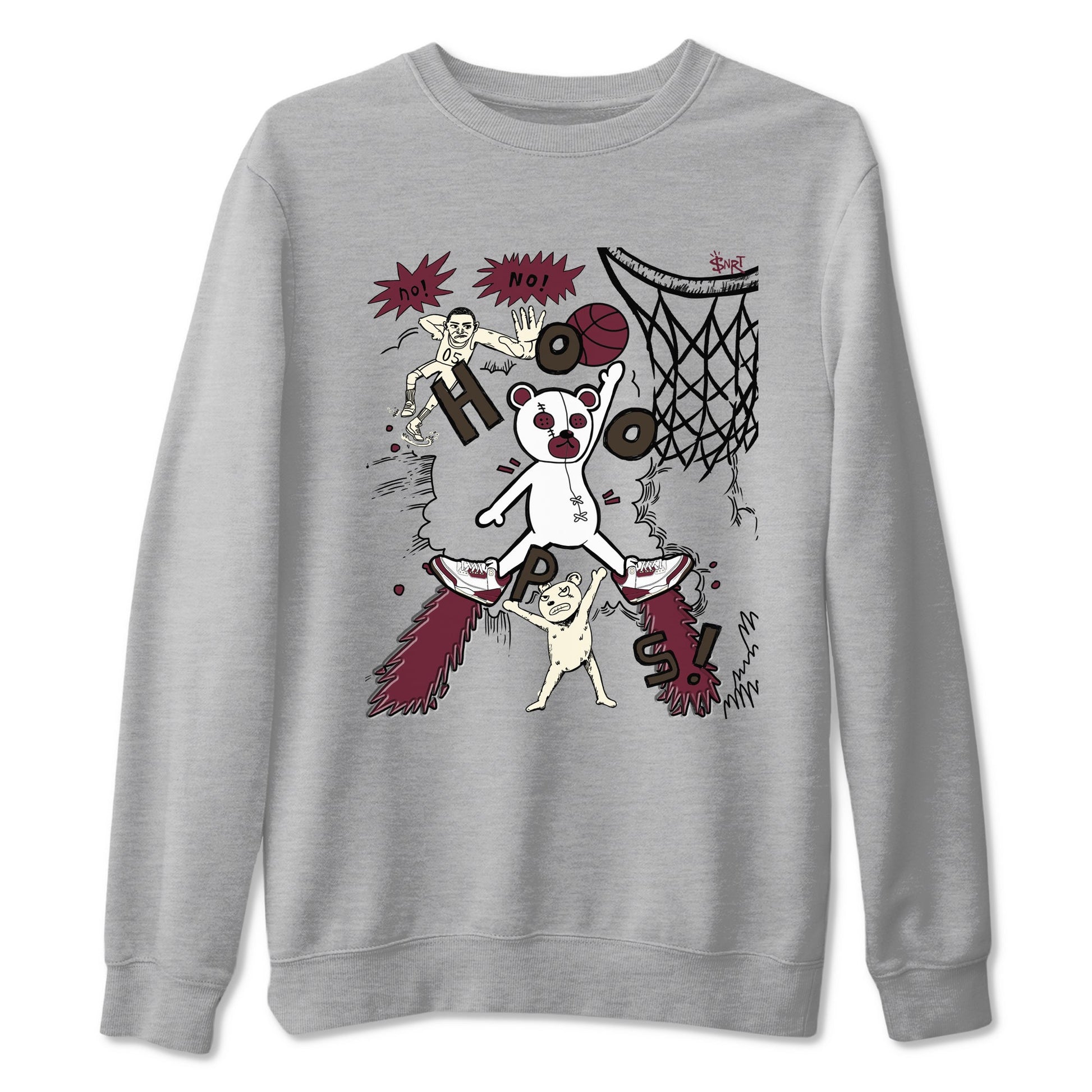 3s A Ma Maniere x Burgundy Crush shirts to match jordans Stop The Bear sneaker match teesA Ma Maniére x Air Jordan 3 "Burgundy Crush" SNRT Sneaker Tees streetwear brand Heather Grey 2 unisex cotton tee