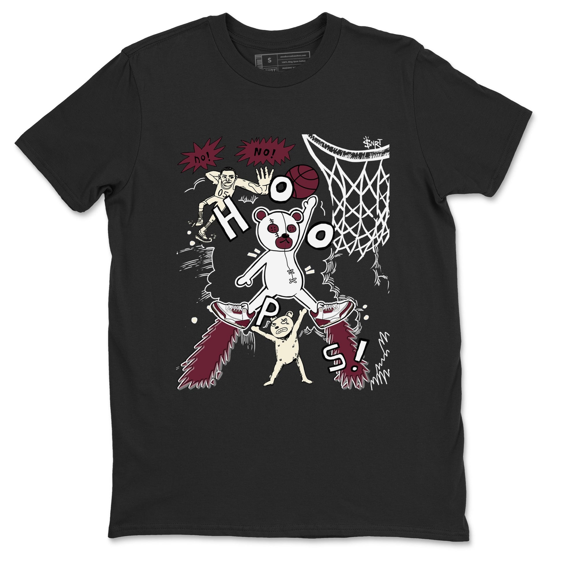 3s A Ma Maniere x Burgundy Crush shirts to match jordans Stop The Bear sneaker match teesA Ma Maniére x Air Jordan 3 "Burgundy Crush" SNRT Sneaker Tees streetwear brand Black 2 unisex cotton tee