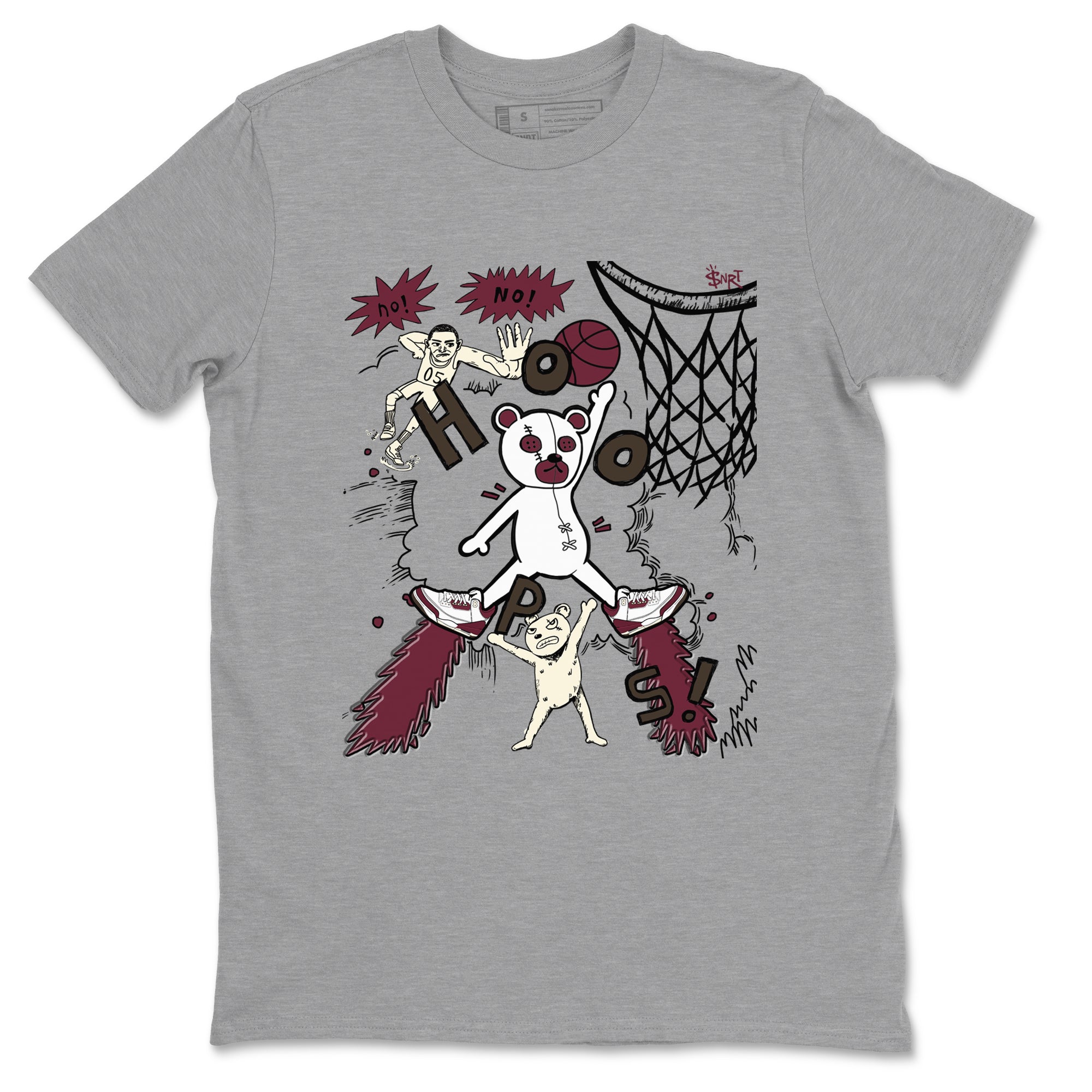 3s A Ma Maniere x Burgundy Crush shirts to match jordans Stop The Bear sneaker match teesA Ma Maniére x Air Jordan 3 "Burgundy Crush" SNRT Sneaker Tees streetwear brand Heather Grey 2 unisex cotton tee