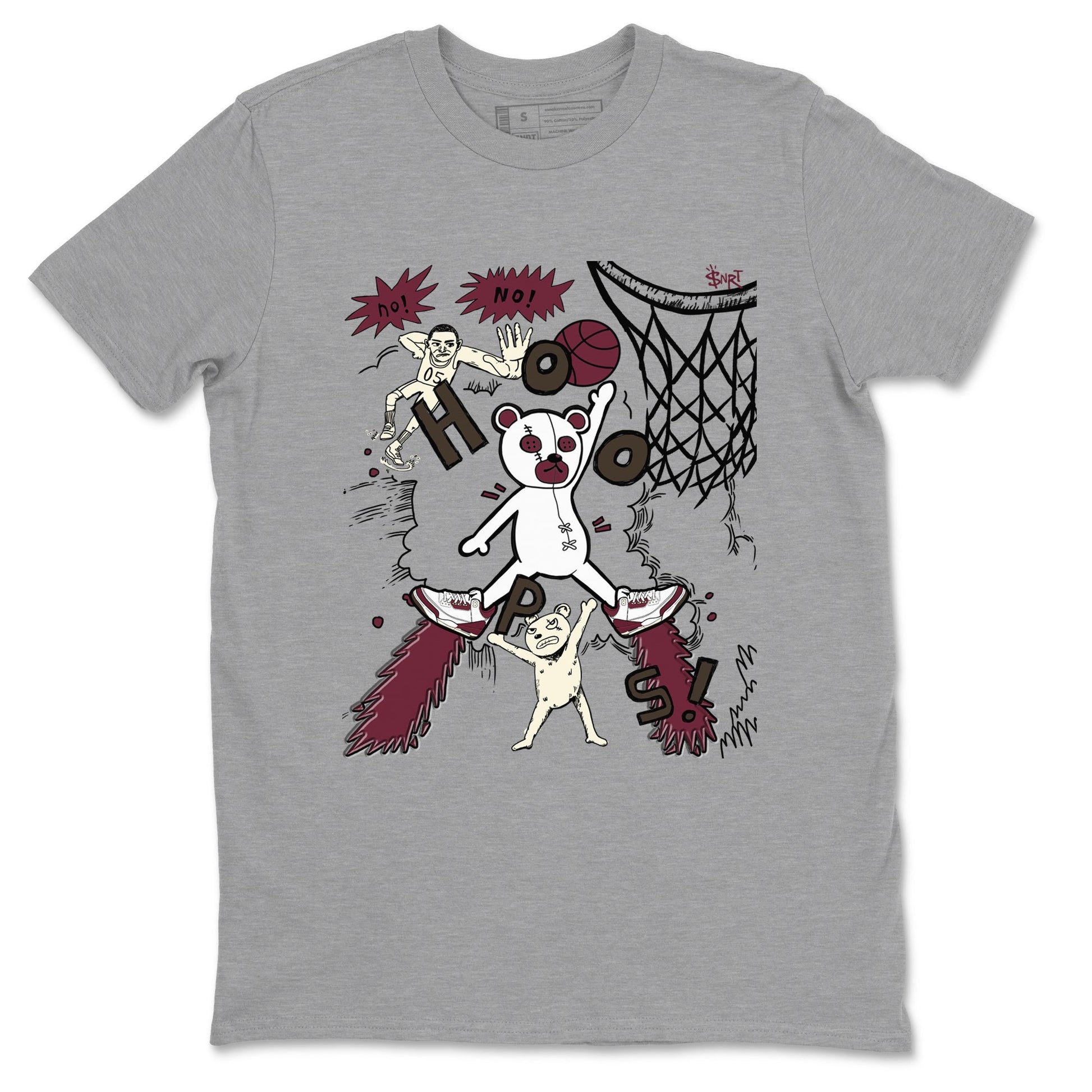 3s A Ma Maniere x Burgundy Crush shirts to match jordans Stop The Bear sneaker match teesA Ma Maniére x Air Jordan 3 "Burgundy Crush" SNRT Sneaker Tees streetwear brand Heather Grey 2 unisex cotton tee