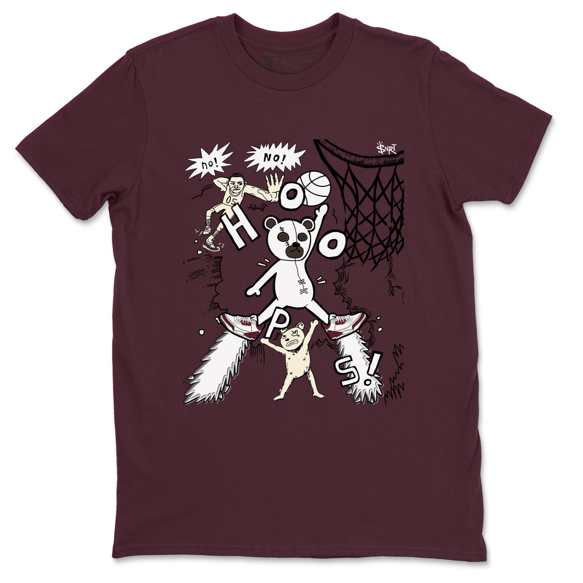 3s A Ma Maniere x Burgundy Crush shirts to match jordans Stop The Bear sneaker match teesA Ma Maniére x Air Jordan 3 "Burgundy Crush" SNRT Sneaker Tees streetwear brand Maroon 2 unisex cotton tee