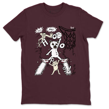 3s A Ma Maniere x Burgundy Crush shirts to match jordans Stop The Bear sneaker match teesA Ma Maniére x Air Jordan 3 "Burgundy Crush" SNRT Sneaker Tees streetwear brand Maroon 2 unisex cotton tee