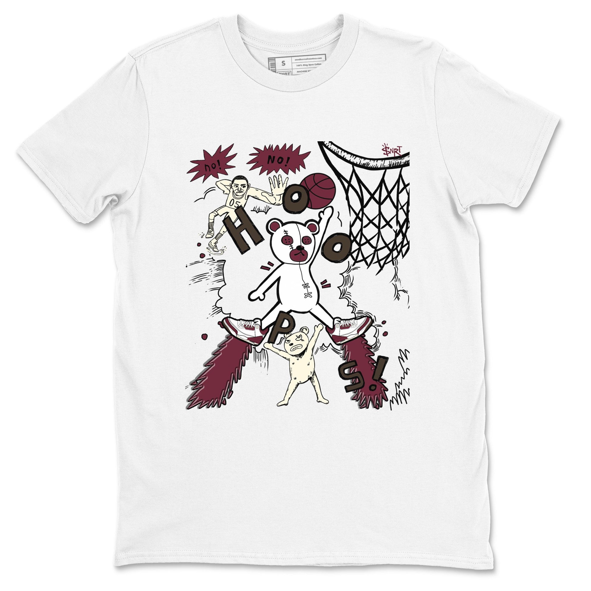 3s A Ma Maniere x Burgundy Crush shirts to match jordans Stop The Bear sneaker match teesA Ma Maniére x Air Jordan 3 "Burgundy Crush" SNRT Sneaker Tees streetwear brand White 2 unisex cotton tee