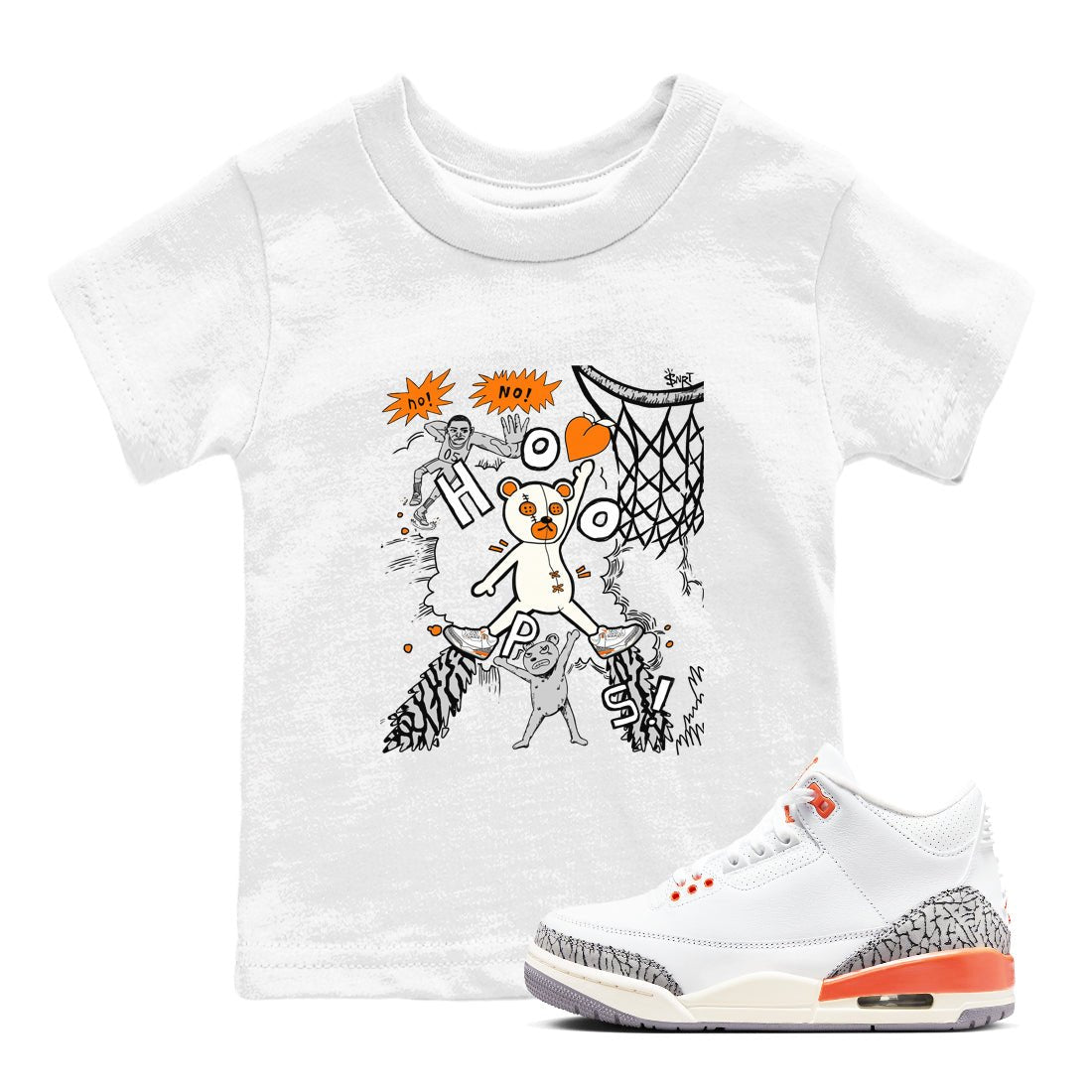 3s Georgia Peach shirt to match jordans Stop The Bear sneaker tees Air Jordan 3 Georgia Peach SNRT sneaker release tees baby toddler White 1 cotton Shirt