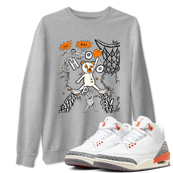 3s Georgia Peach shirt to match jordans Stop The Bear sneaker tees Air Jordan 3 Georgia Peach SNRT Sneaker Release Tees unisex cotton Heather Grey 1 crew neck shirt