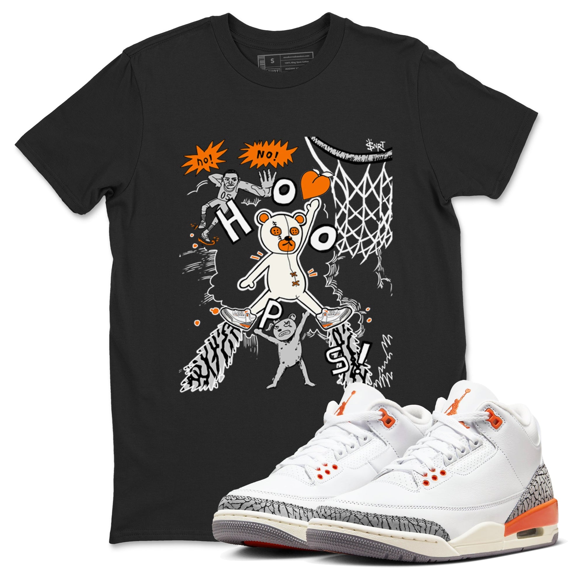 3s Georgia Peach shirt to match jordans Stop The Bear sneaker tees Air Jordan 3 Georgia Peach SNRT Sneaker Release Tees unisex cotton Black 1 crew neck shirt