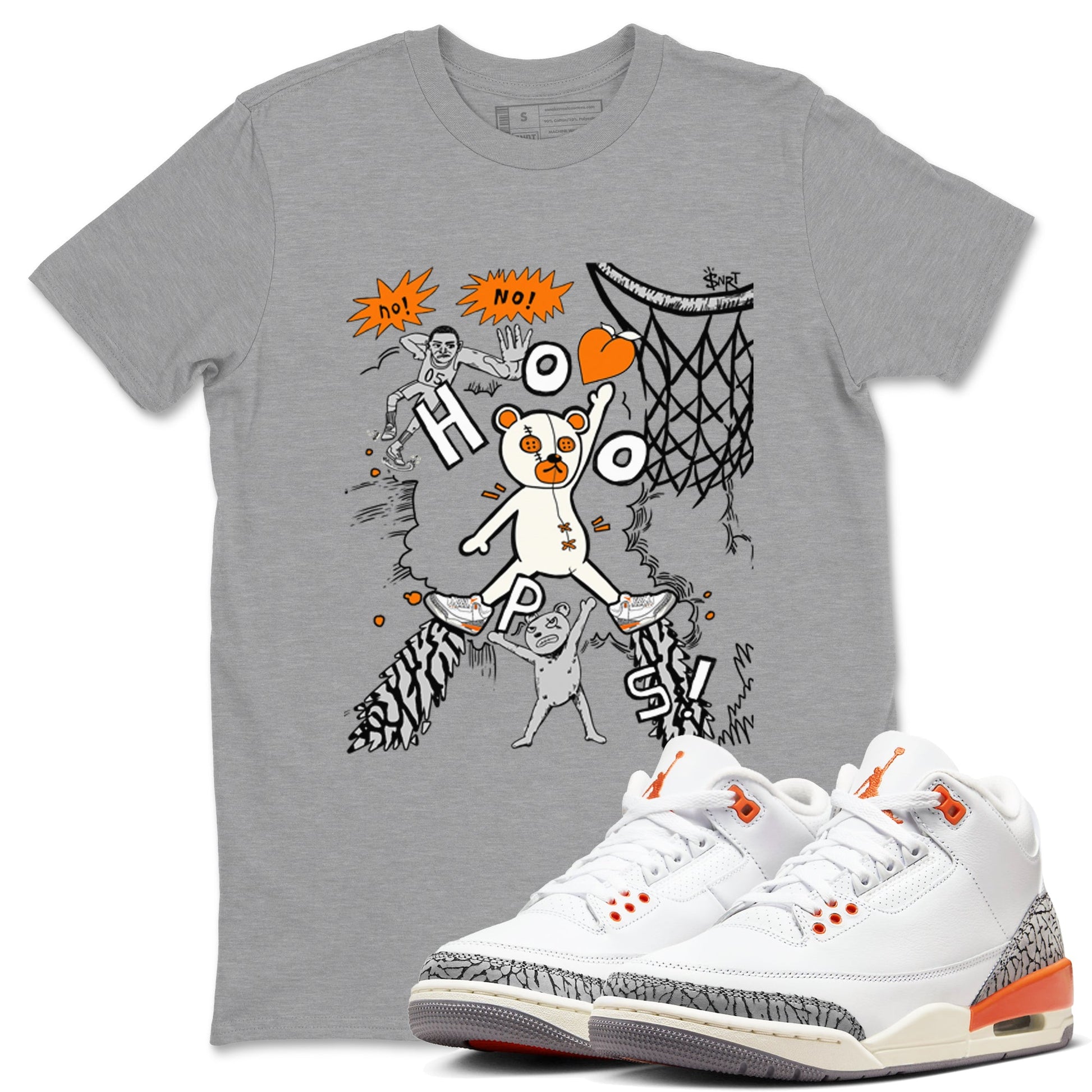 3s Georgia Peach shirt to match jordans Stop The Bear sneaker tees Air Jordan 3 Georgia Peach SNRT Sneaker Release Tees unisex cotton Heather Grey 1 crew neck shirt