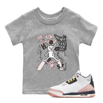 3s Vintage Floral shirt to match jordans Stop The Bear sneaker tees Air Jordan 3 Vintage Floral SNRT sneaker release tees baby toddler Heather Grey 1 cotton Shirt