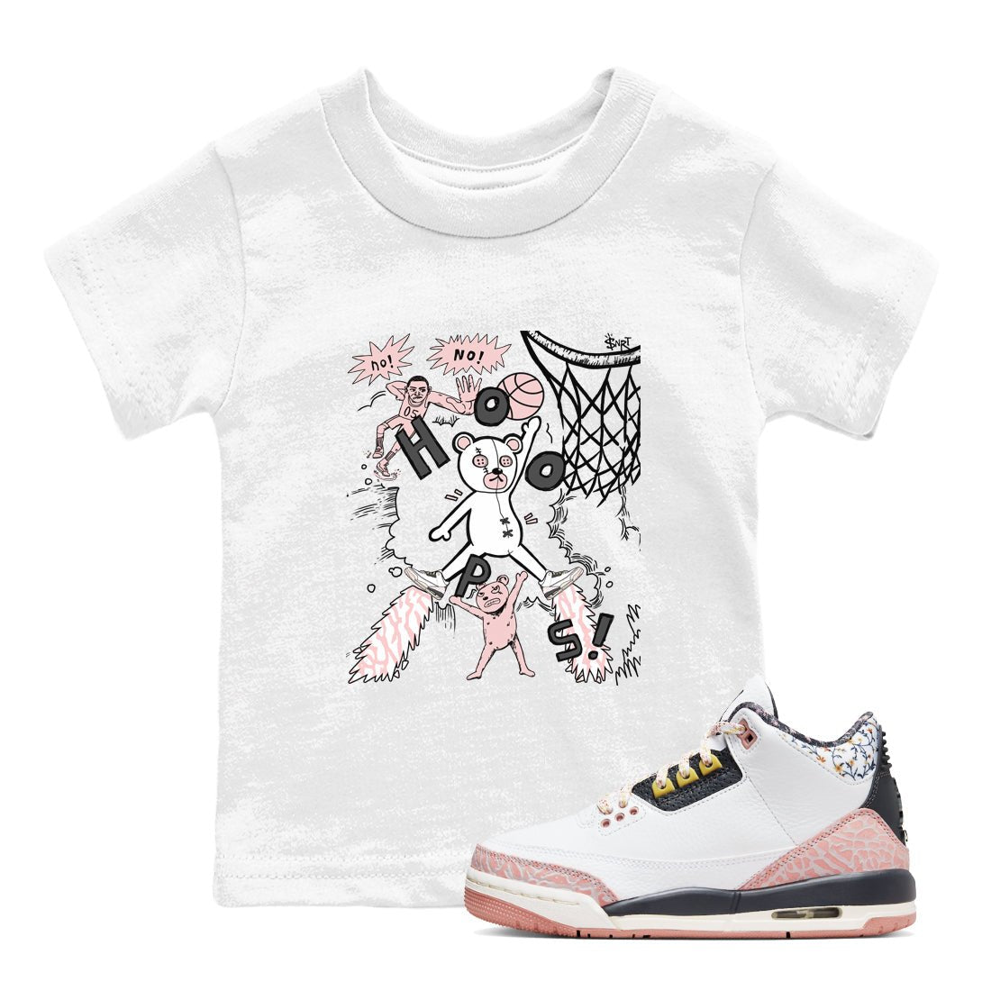3s Vintage Floral shirt to match jordans Stop The Bear sneaker tees Air Jordan 3 Vintage Floral SNRT sneaker release tees baby toddler White 1 cotton Shirt