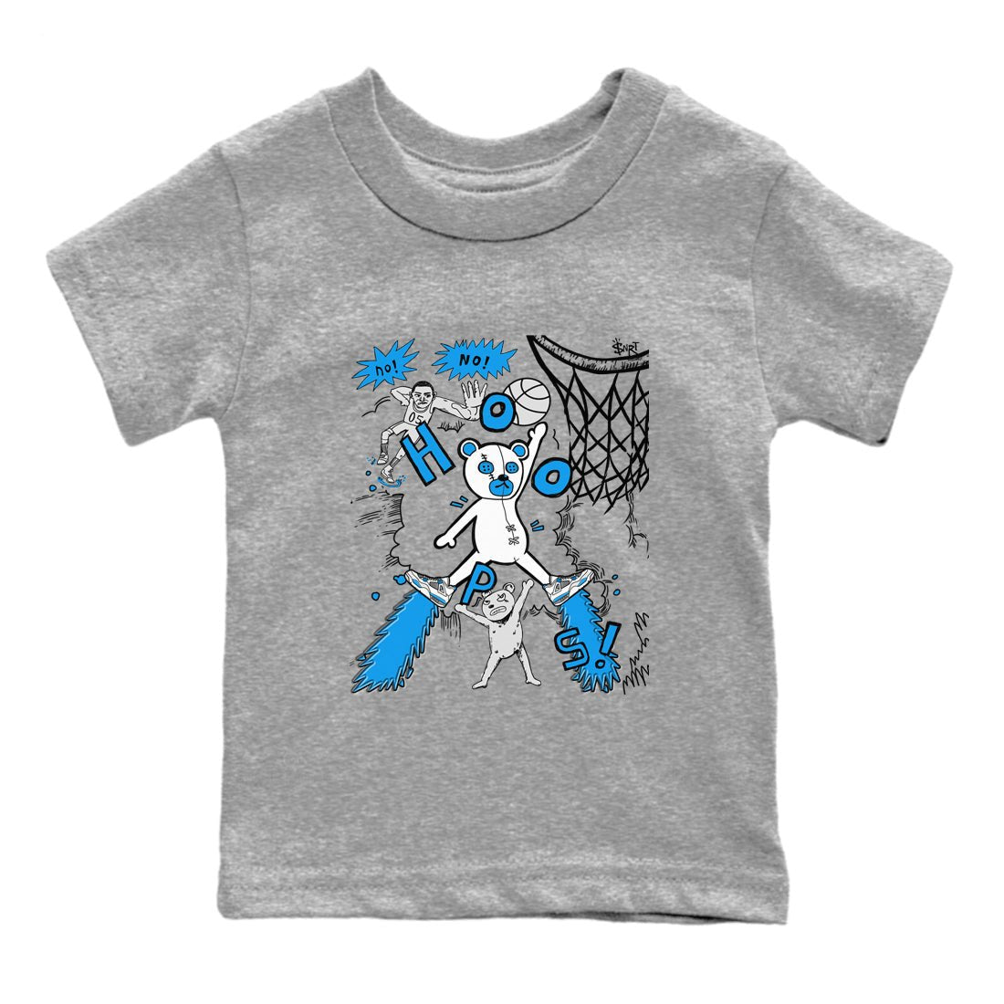 4s Military Blue shirt to match jordans Stop The Bear sneaker tees Air Jordan 4 Military Blue SNRT sneaker release tees baby toddler Heather Grey 2 cotton Shirt