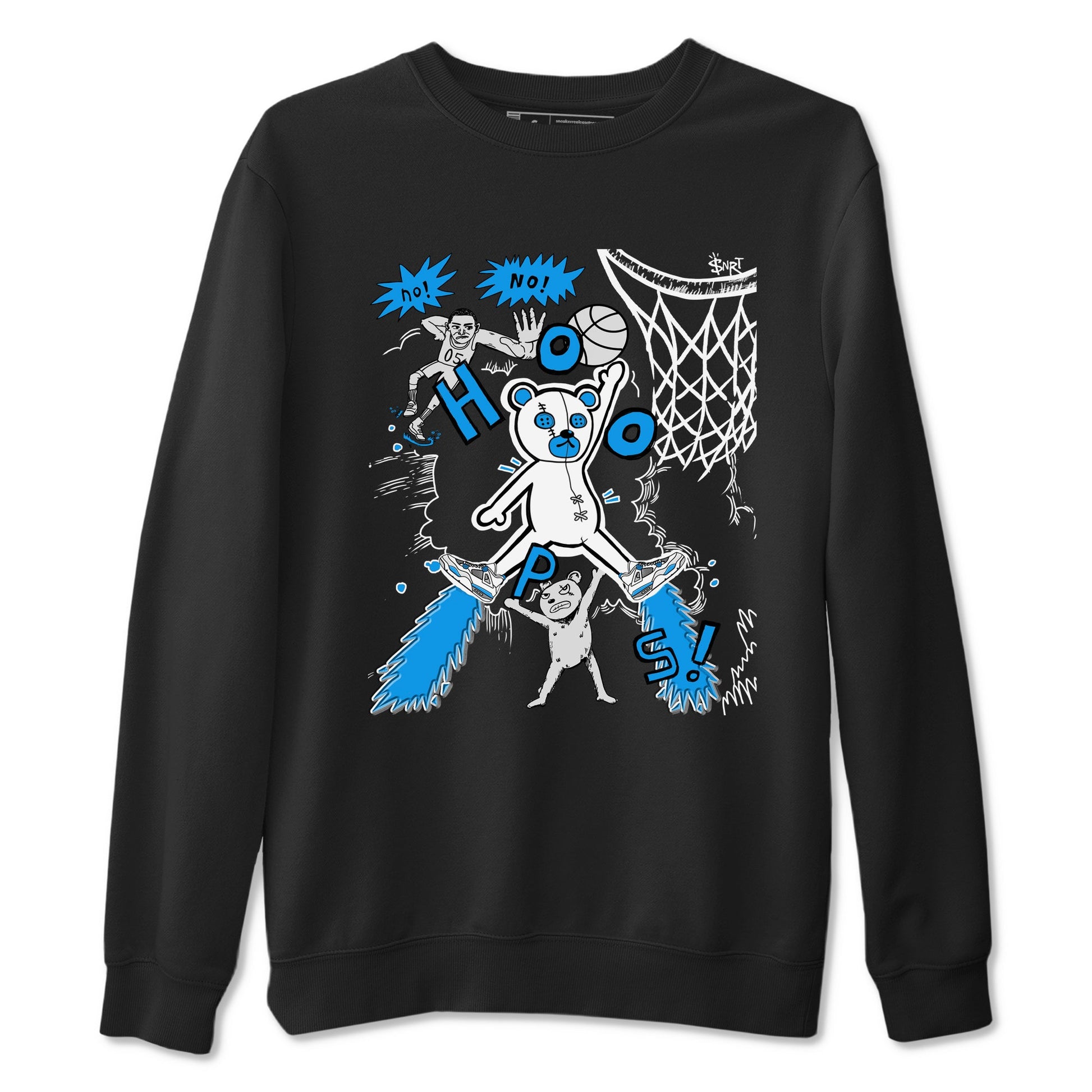 4s Military Blue shirt to match jordans Stop The Bear sneaker tees Air Jordan 4 Military Blue SNRT Sneaker Release Tees unisex cotton Black 2 crew neck shirt