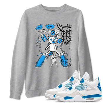 4s Military Blue shirt to match jordans Stop The Bear sneaker tees Air Jordan 4 Military Blue SNRT Sneaker Release Tees unisex cotton Heather Grey 1 crew neck shirt