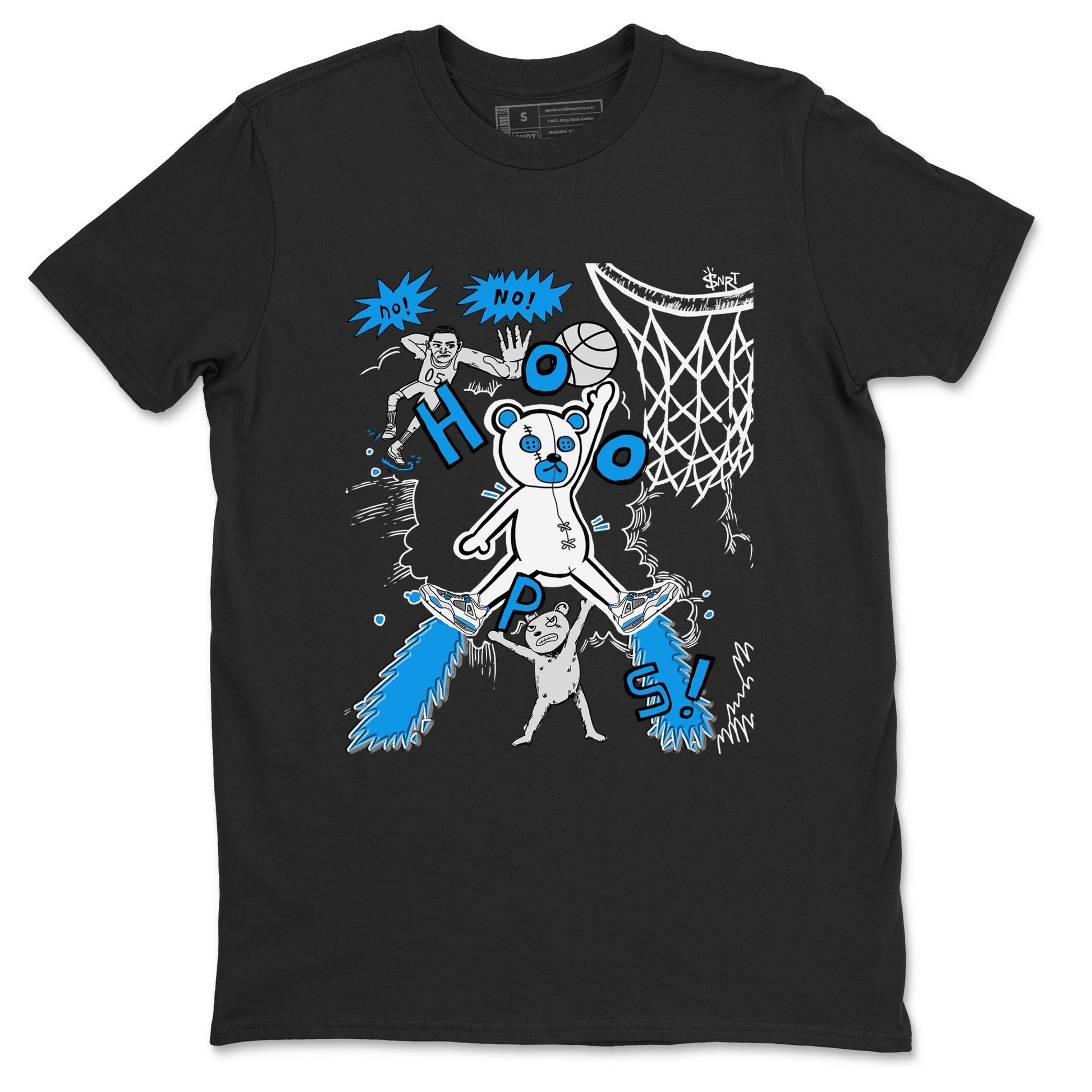 4s Military Blue shirt to match jordans Stop The Bear sneaker tees Air Jordan 4 Military Blue SNRT Sneaker Release Tees unisex cotton Black 2 crew neck shirt