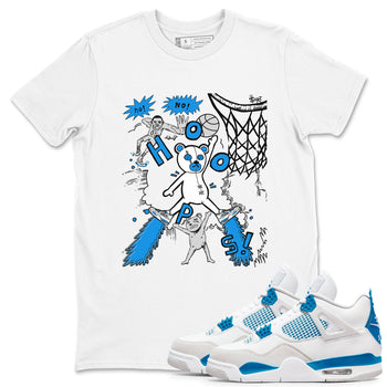 4s Military Blue shirt to match jordans Stop The Bear sneaker tees Air Jordan 4 Military Blue SNRT Sneaker Release Tees unisex cotton White 1 crew neck shirt