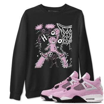 4s Retro Orchid shirts to match jordans Stop The Bear sneaker match tees Air Jordan 4 WMNS Orchid match shoes to clothes SNRT Sneaker Tees unisex cotton Black 1 shirts