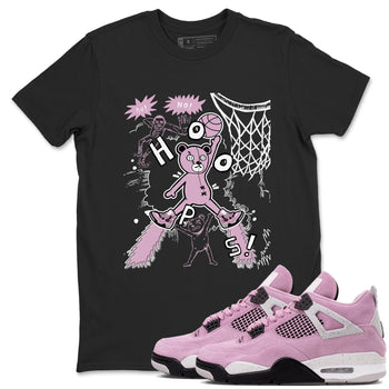 4s Retro Orchid shirts to match jordans Stop The Bear sneaker match tees Air Jordan 4 WMNS Orchid match shoes to clothes SNRT Sneaker Tees unisex cotton Black 1 shirts