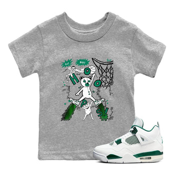 4s Oxidized Green shirts to match jordans Stop The Bear sneaker match tees Air Jordan 4 Oxidized Green SNRT Sneaker Tees streetwear brand Baby and Youth Heather Grey 1 cotton tee