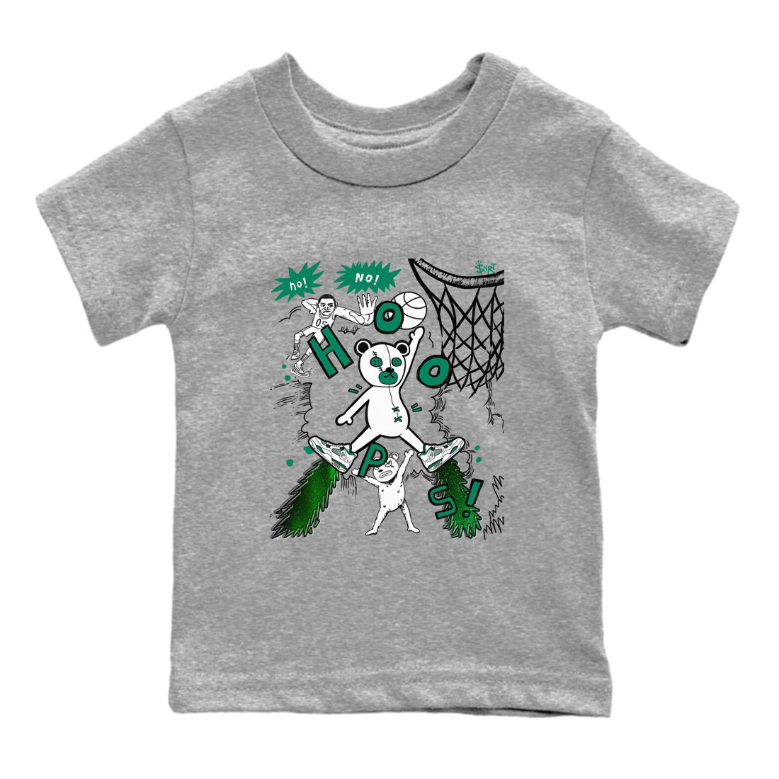 4s Oxidized Green shirts to match jordans Stop The Bear sneaker match tees Air Jordan 4 Oxidized Green SNRT Sneaker Tees streetwear brand Baby and Youth Heather Grey 2 cotton tee