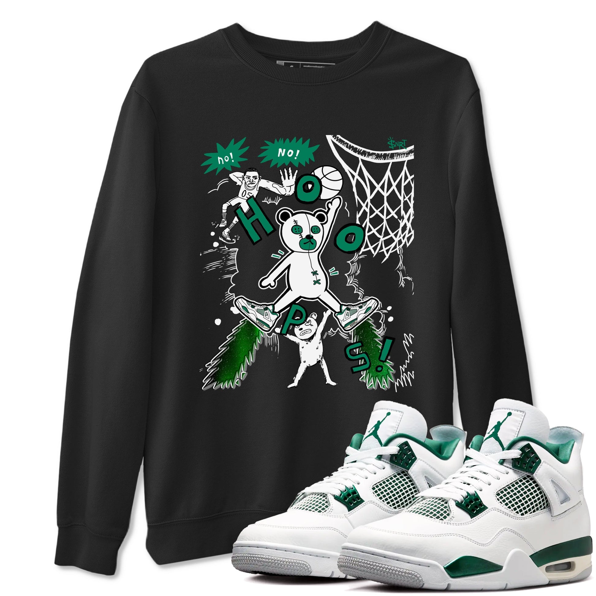 4s Oxidized Green shirts to match jordans Stop The Bear sneaker match tees Air Jordan 4 Oxidized Green SNRT Sneaker Tees streetwear brand Black 1 unisex cotton tee