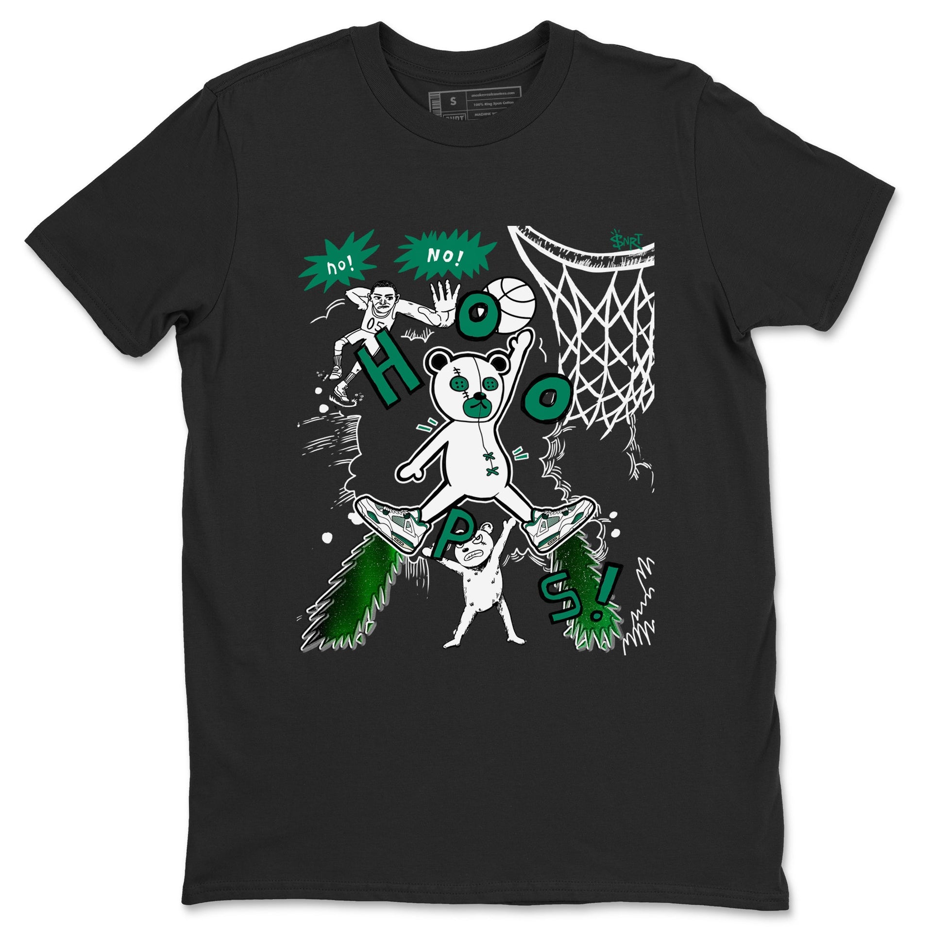 4s Oxidized Green shirts to match jordans Stop The Bear sneaker match tees Air Jordan 4 Oxidized Green SNRT Sneaker Tees streetwear brand Black 2 unisex cotton tee