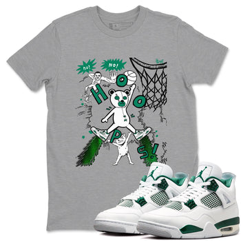 4s Oxidized Green shirts to match jordans Stop The Bear sneaker match tees Air Jordan 4 Oxidized Green SNRT Sneaker Tees streetwear brand Heather Grey 1 unisex cotton tee