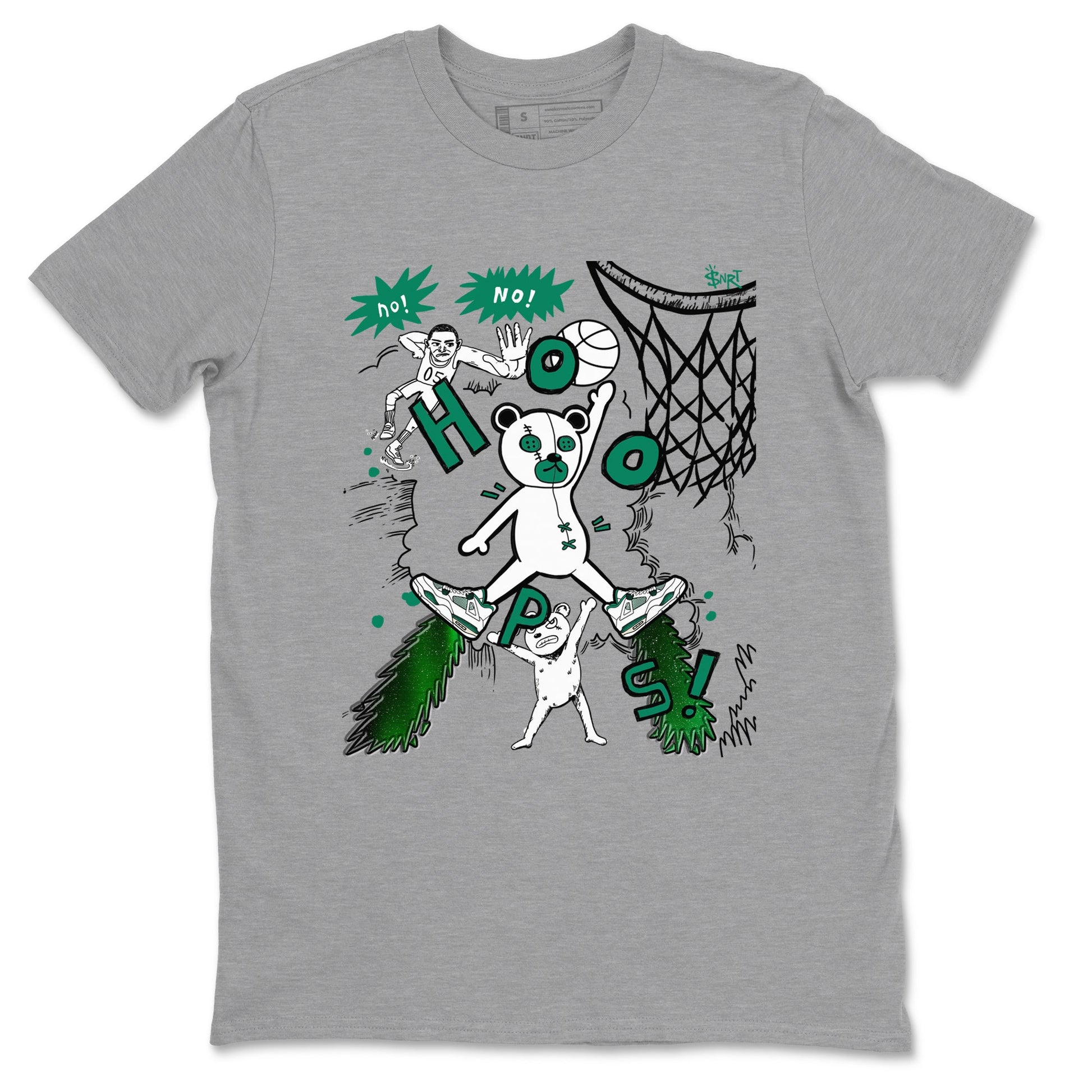 4s Oxidized Green shirts to match jordans Stop The Bear sneaker match tees Air Jordan 4 Oxidized Green SNRT Sneaker Tees streetwear brand Heather Grey 2 unisex cotton tee