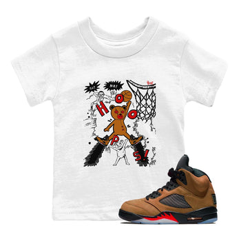 5s Archaeo Brown shirts to match jordans Stop The Bear sneaker match tees Air Jordan 5 Archaeo Brown match shoes to clothes SNRT Sneaker Tees Youth Baby White 1 tee