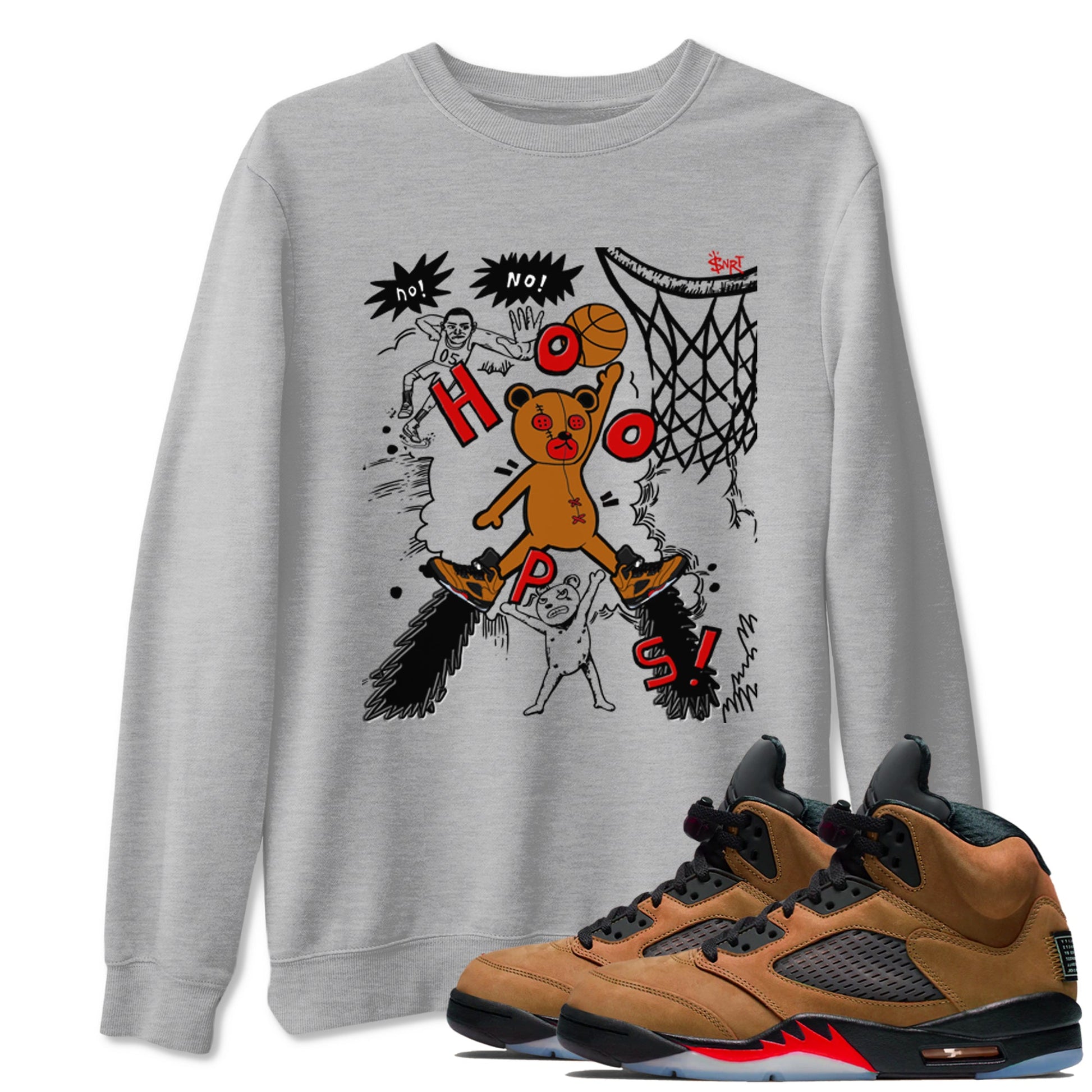 5s Archaeo Brown shirts to match jordans Stop The Bear sneaker match tees Air Jordan 5 Archaeo Brown match shoes to clothes SNRT Sneaker Tees unisex cotton Heather Grey 1 shirts