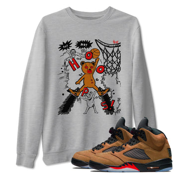 5s Archaeo Brown shirts to match jordans Stop The Bear sneaker match tees Air Jordan 5 Archaeo Brown match shoes to clothes SNRT Sneaker Tees unisex cotton Heather Grey 1 shirts