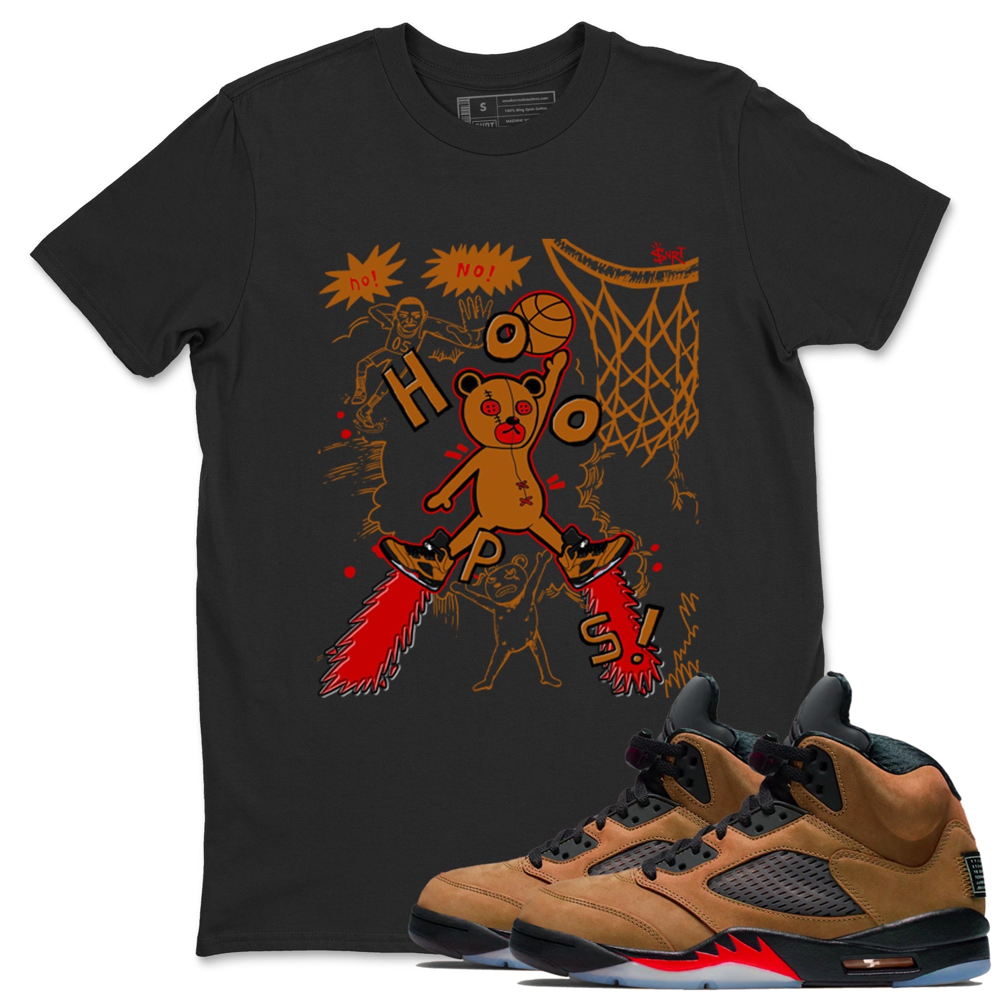 5s Archaeo Brown shirts to match jordans Stop The Bear sneaker match tees Air Jordan 5 Archaeo Brown match shoes to clothes SNRT Sneaker Tees unisex cotton Black 1 shirts