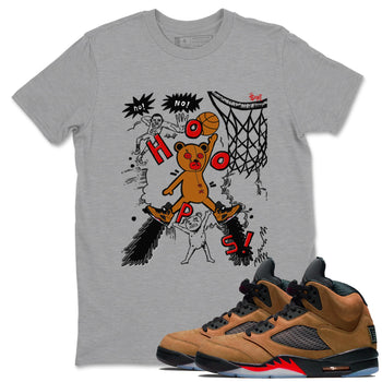 5s Archaeo Brown shirts to match jordans Stop The Bear sneaker match tees Air Jordan 5 Archaeo Brown match shoes to clothes SNRT Sneaker Tees unisex cotton Heather Grey 1 shirts