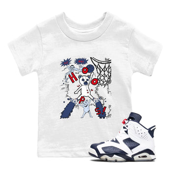 6s Olympic shirt to match jordans Stop The Bear sneaker tees Air Jordan 6 Olympic SNRT sneaker release tees baby toddler White 1 cotton Shirt