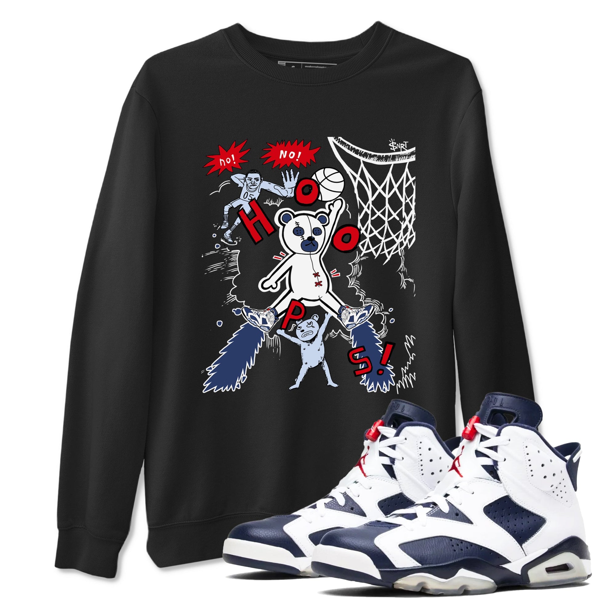 6s Olympic shirt to match jordans Stop The Bear sneaker tees Air Jordan 6 Olympic SNRT Sneaker Release Tees unisex cotton Black 1 crew neck shirt