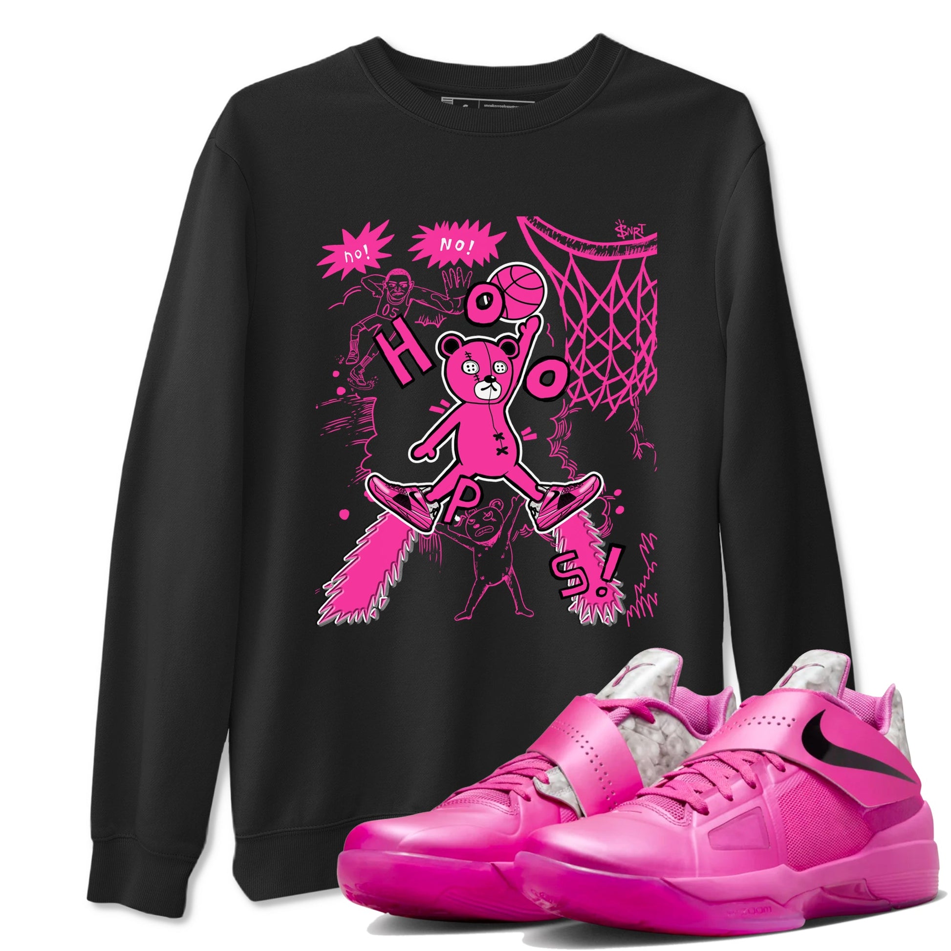 Nike KD 4 Retro Aunt Pearl shirts to match jordans Stop The Bear sneaker match tees Nike KD 4 Aunt Pearl match shoes to clothes SNRT Sneaker Tees unisex cotton Black 1 shirts