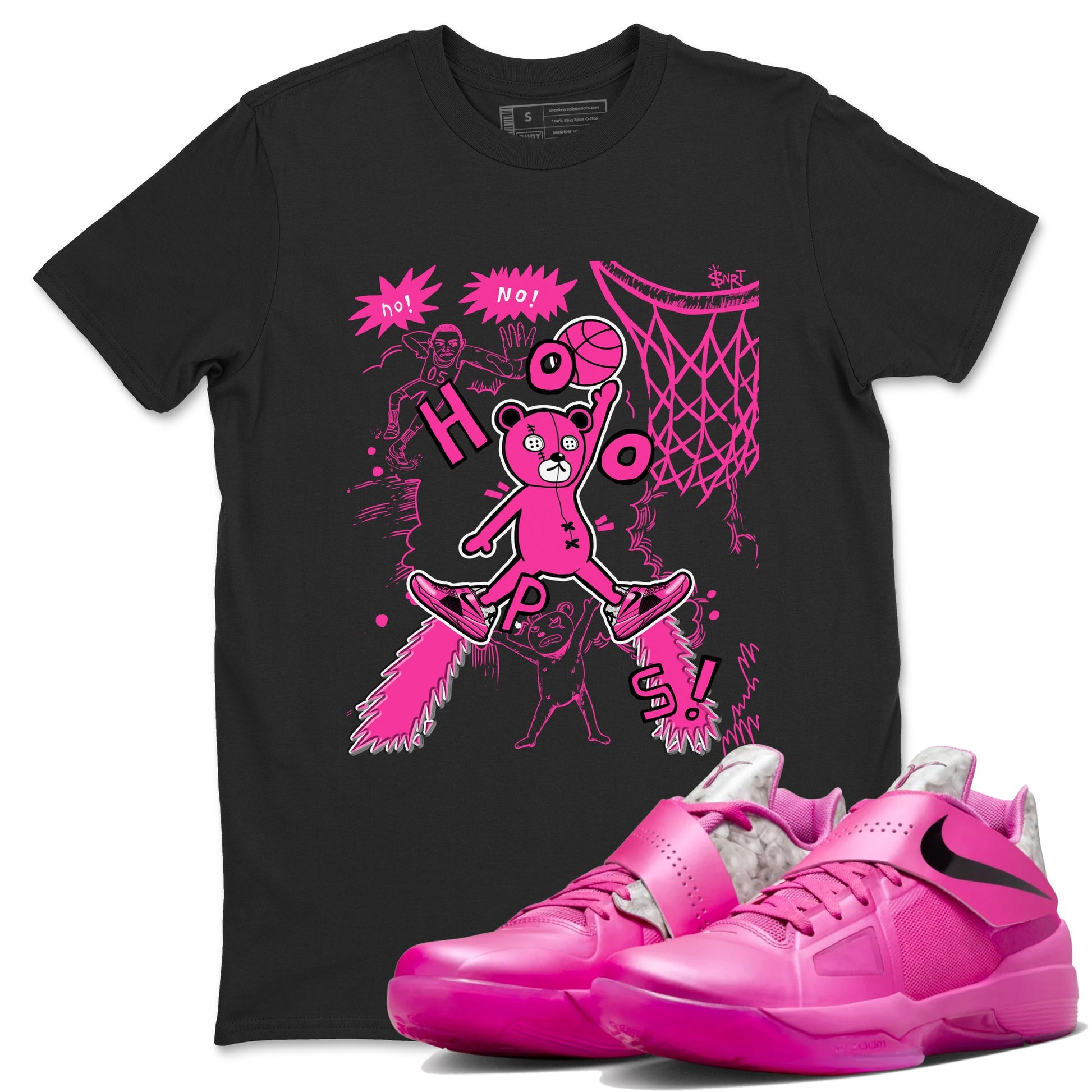 Nike KD 4 Retro Aunt Pearl shirts to match jordans Stop The Bear sneaker match tees Nike KD 4 Aunt Pearl match shoes to clothes SNRT Sneaker Tees unisex cotton Black 1 shirts