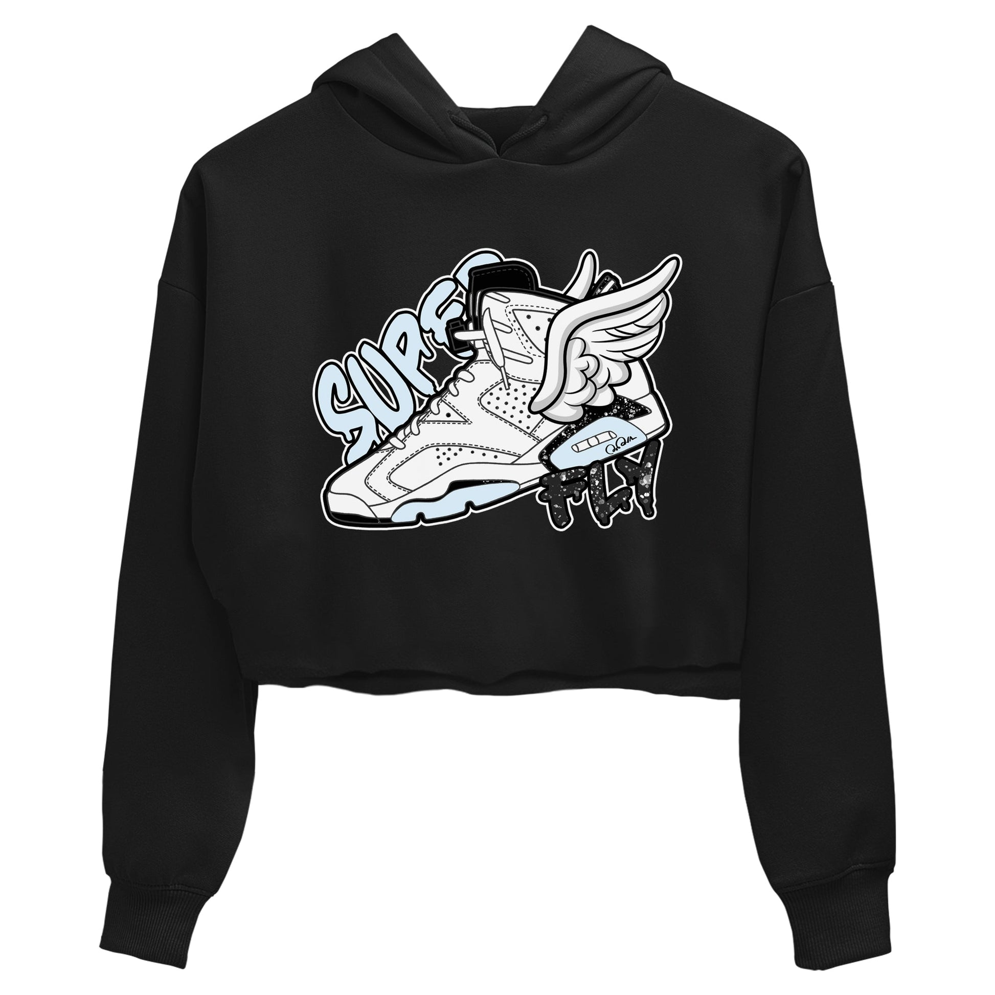 AJ6 White Black shirts to match jordans Super Fly sneaker match tees Air Jordan 6 White Black SNRT Sneaker Tees streetwear brand Black 2 crop tee