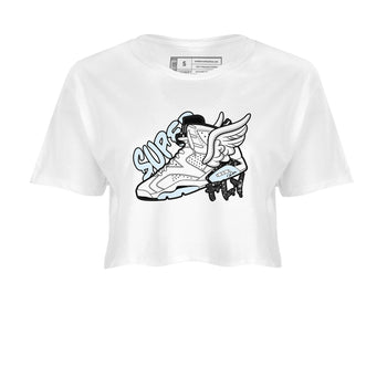 AJ6 White Black shirts to match jordans Super Fly sneaker match tees Air Jordan 6 White Black SNRT Sneaker Tees streetwear brand White 2 crop tee