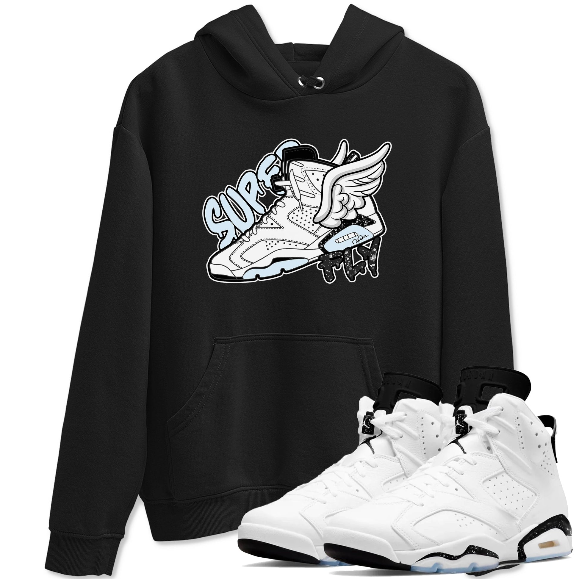 AJ6 White Black shirts to match jordans Super Fly sneaker match tees Air Jordan 6 White Black SNRT Sneaker Tees streetwear brand Black 1 unisex cotton tee
