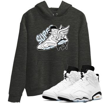AJ6 White Black shirts to match jordans Super Fly sneaker match tees Air Jordan 6 White Black SNRT Sneaker Tees streetwear brand Charcoal Heather 1 unisex cotton tee