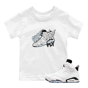 AJ6 White Black shirts to match jordans Super Fly sneaker match tees Air Jordan 6 White Black SNRT Sneaker Tees streetwear brand Baby and Youth White 1 cotton tee