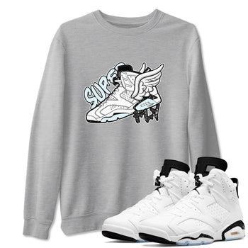 AJ6 White Black shirts to match jordans Super Fly sneaker match tees Air Jordan 6 White Black SNRT Sneaker Tees streetwear brand Heather Grey 1 unisex cotton tee