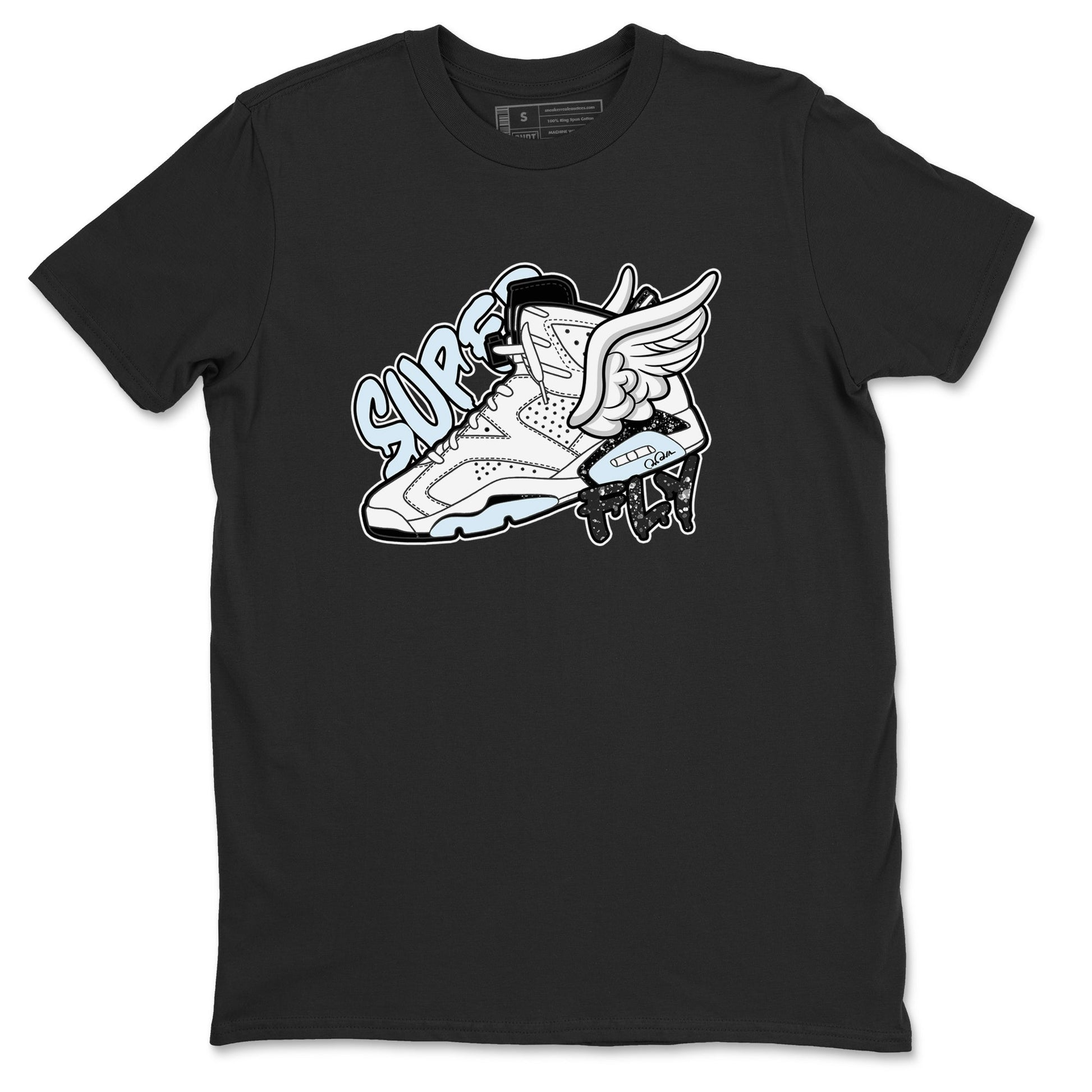 AJ6 White Black shirts to match jordans Super Fly sneaker match tees Air Jordan 6 White Black SNRT Sneaker Tees streetwear brand Black 2 unisex cotton tee