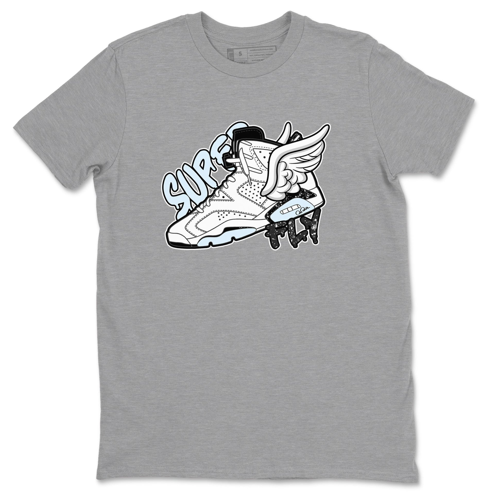 AJ6 White Black shirts to match jordans Super Fly sneaker match tees Air Jordan 6 White Black SNRT Sneaker Tees streetwear brand Heather Grey 2 unisex cotton tee