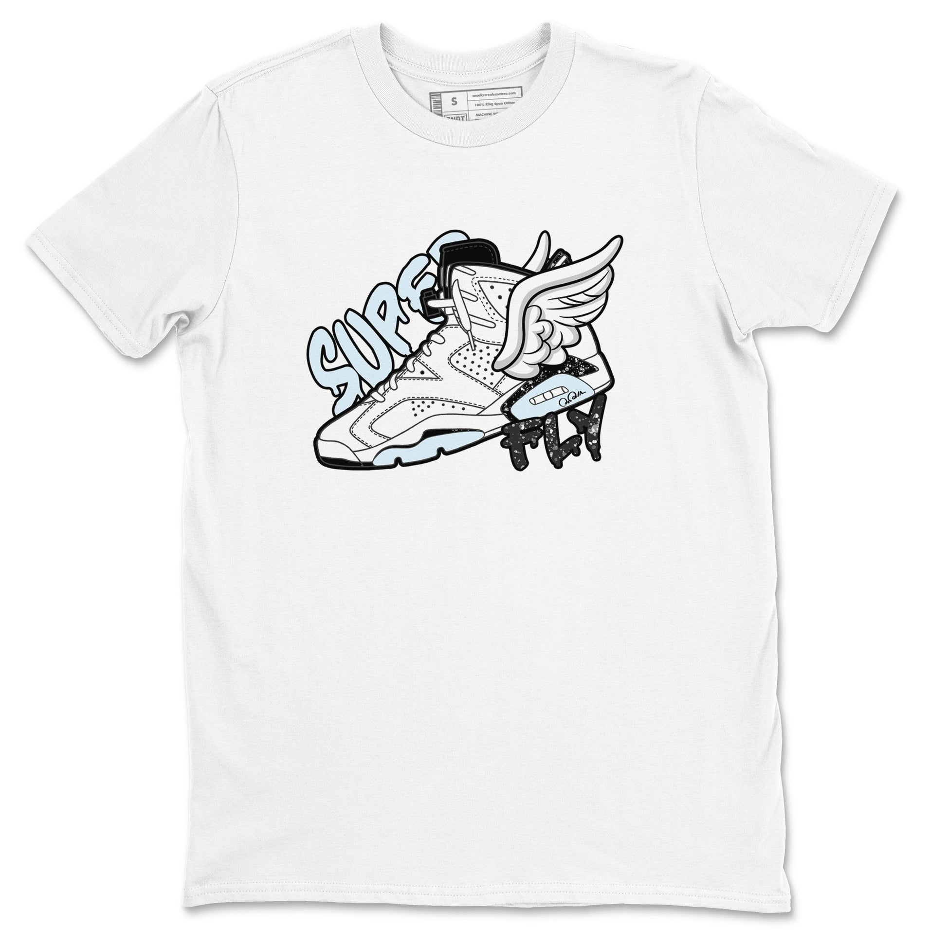 AJ6 White Black shirts to match jordans Super Fly sneaker match tees Air Jordan 6 White Black SNRT Sneaker Tees streetwear brand White 2 unisex cotton tee