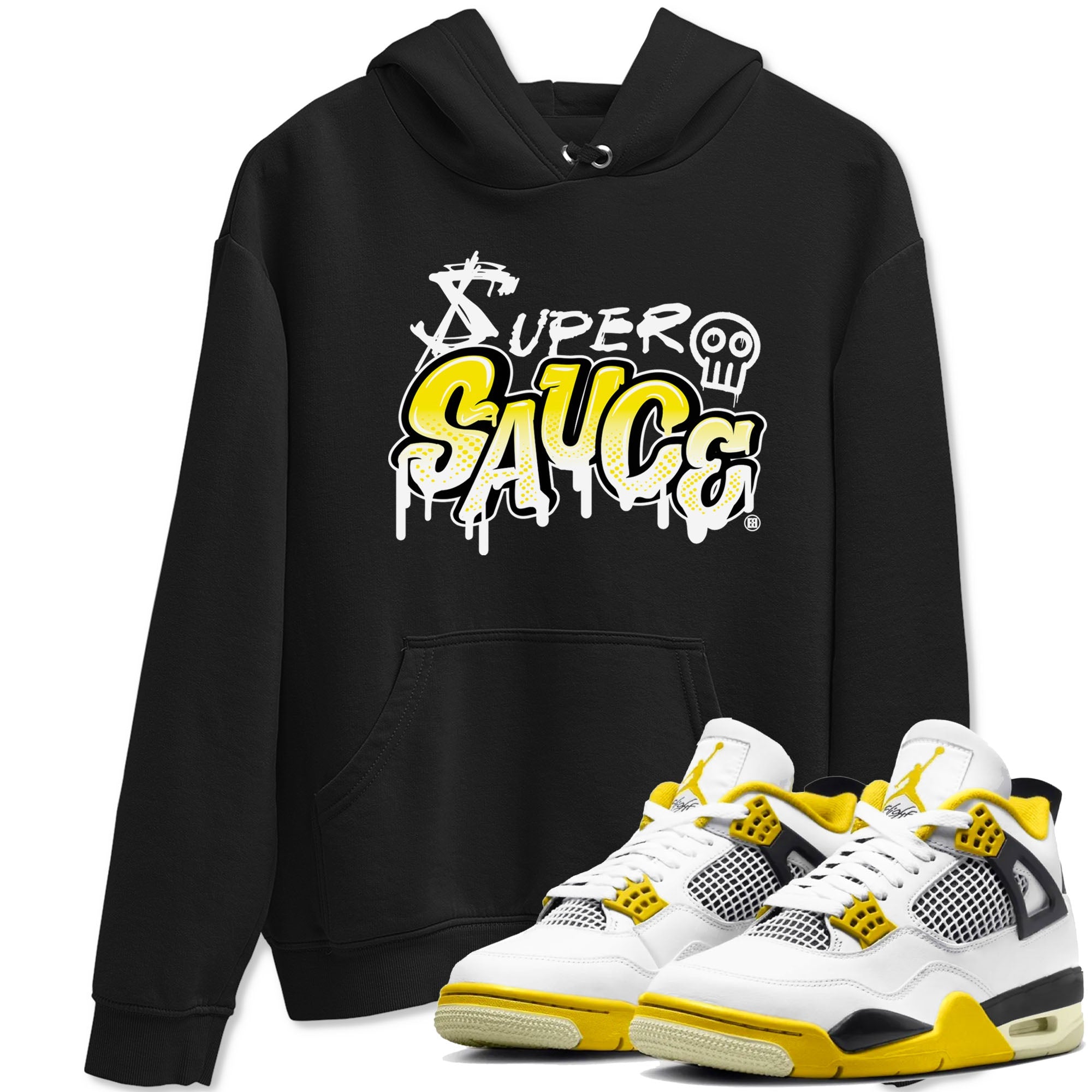 4s Vivid Sulfur shirt to match jordans Super Sauce sneaker tees Air Jordan 4 Vivid Sulfur SNRT Sneaker Release Tees unisex cotton Black 1 crew neck shirt
