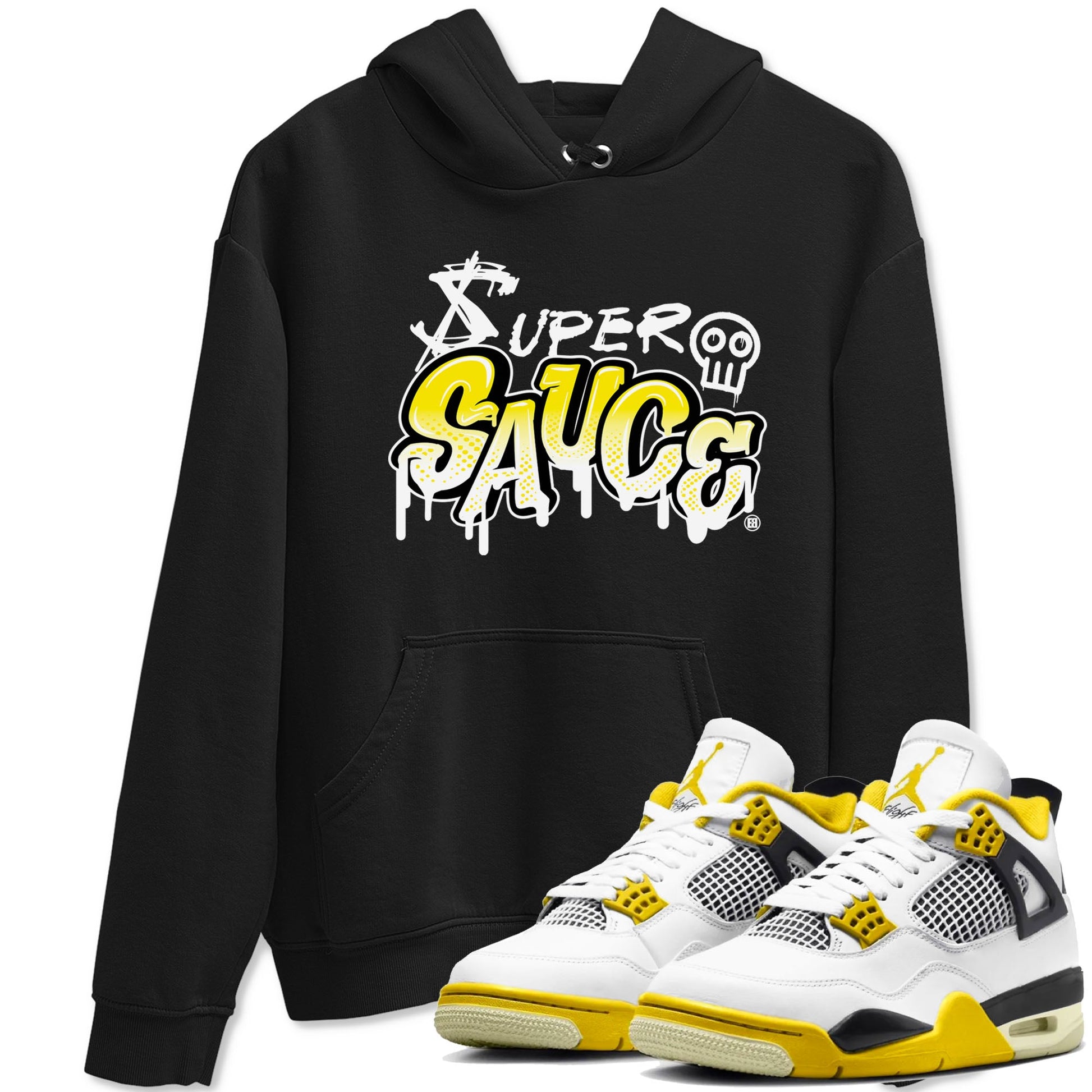 4s Vivid Sulfur shirt to match jordans Super Sauce sneaker tees Air Jordan 4 Vivid Sulfur SNRT Sneaker Release Tees unisex cotton Black 1 crew neck shirt