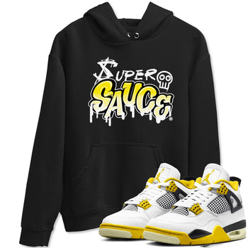 4s Vivid Sulfur shirt to match jordans Super Sauce sneaker tees Air Jordan 4 Vivid Sulfur SNRT Sneaker Release Tees unisex cotton Black 1 crew neck shirt